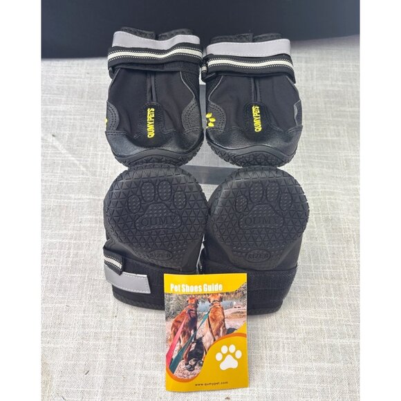 Qumy Dog Shoes Boots With Reflective Straps Anti-Slip Sole Waterproof Size 8 - Picture 1 of 4